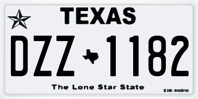 TX license plate DZZ1182