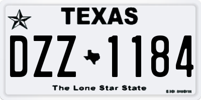 TX license plate DZZ1184