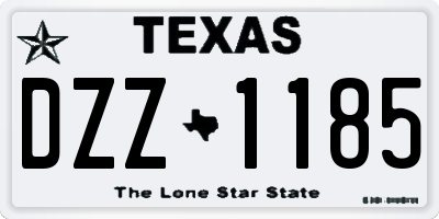 TX license plate DZZ1185