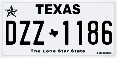 TX license plate DZZ1186