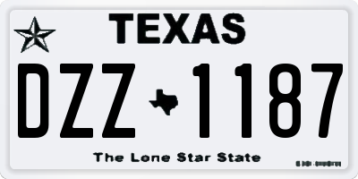 TX license plate DZZ1187