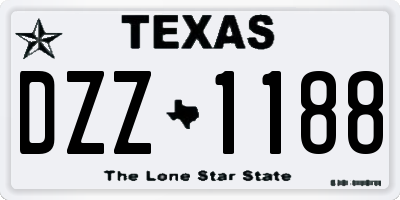 TX license plate DZZ1188