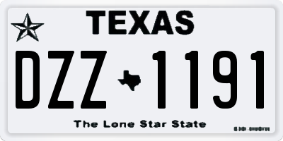 TX license plate DZZ1191