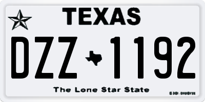 TX license plate DZZ1192