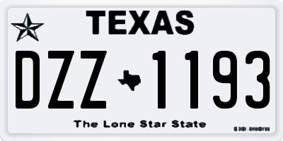 TX license plate DZZ1193