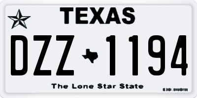 TX license plate DZZ1194