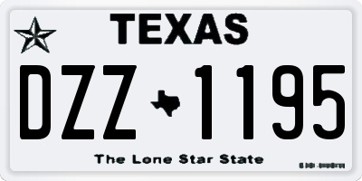 TX license plate DZZ1195