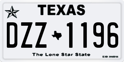 TX license plate DZZ1196