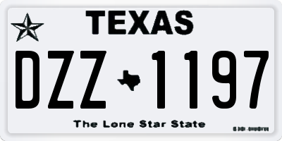 TX license plate DZZ1197