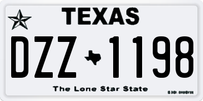 TX license plate DZZ1198