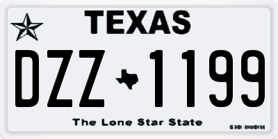 TX license plate DZZ1199