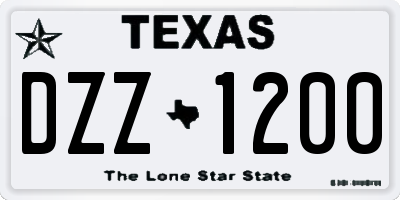 TX license plate DZZ1200