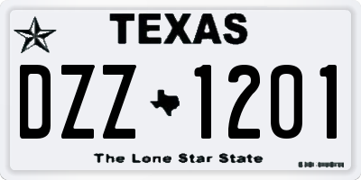 TX license plate DZZ1201