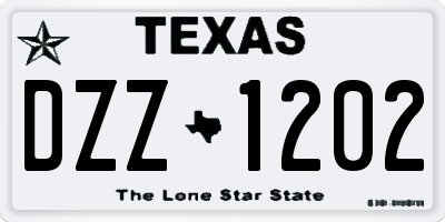 TX license plate DZZ1202