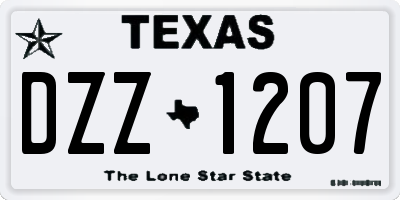 TX license plate DZZ1207