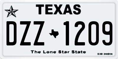 TX license plate DZZ1209