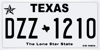 TX license plate DZZ1210