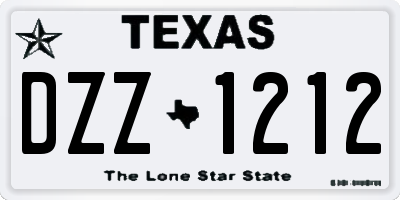 TX license plate DZZ1212