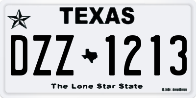 TX license plate DZZ1213