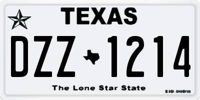 TX license plate DZZ1214