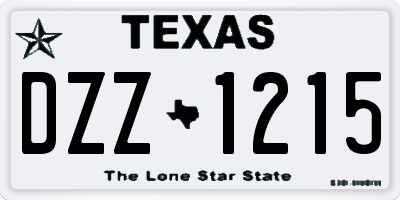 TX license plate DZZ1215