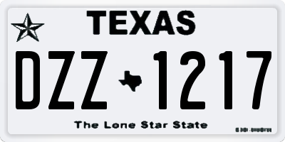 TX license plate DZZ1217