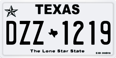 TX license plate DZZ1219