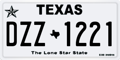 TX license plate DZZ1221