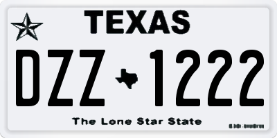 TX license plate DZZ1222