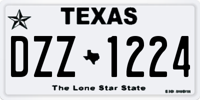 TX license plate DZZ1224