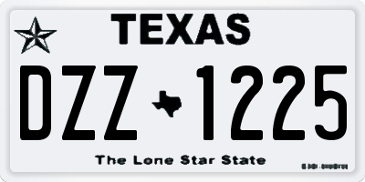 TX license plate DZZ1225