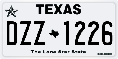 TX license plate DZZ1226