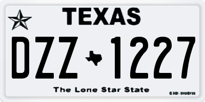 TX license plate DZZ1227