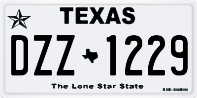 TX license plate DZZ1229