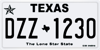 TX license plate DZZ1230