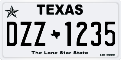 TX license plate DZZ1235