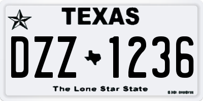 TX license plate DZZ1236