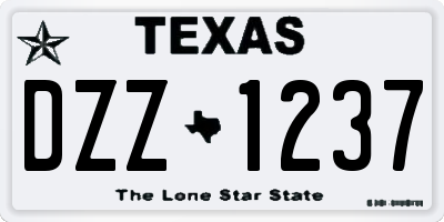 TX license plate DZZ1237