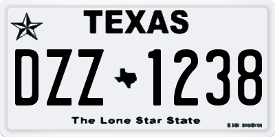 TX license plate DZZ1238