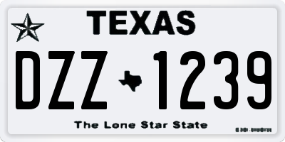 TX license plate DZZ1239