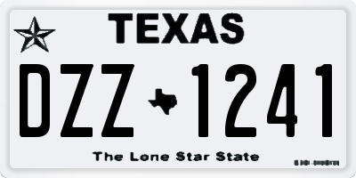 TX license plate DZZ1241