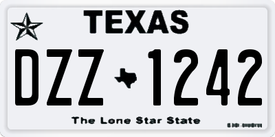 TX license plate DZZ1242