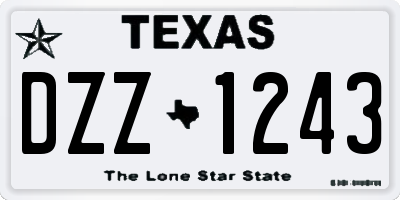 TX license plate DZZ1243