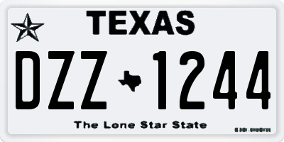 TX license plate DZZ1244