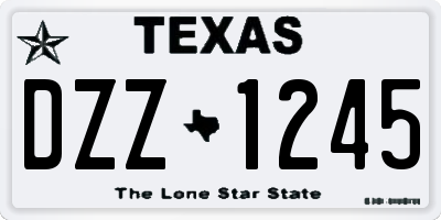 TX license plate DZZ1245