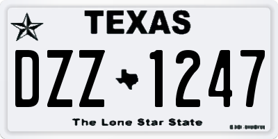 TX license plate DZZ1247