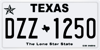 TX license plate DZZ1250