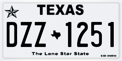 TX license plate DZZ1251