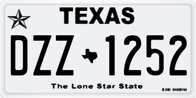 TX license plate DZZ1252