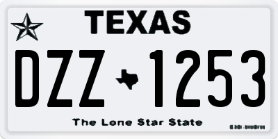 TX license plate DZZ1253